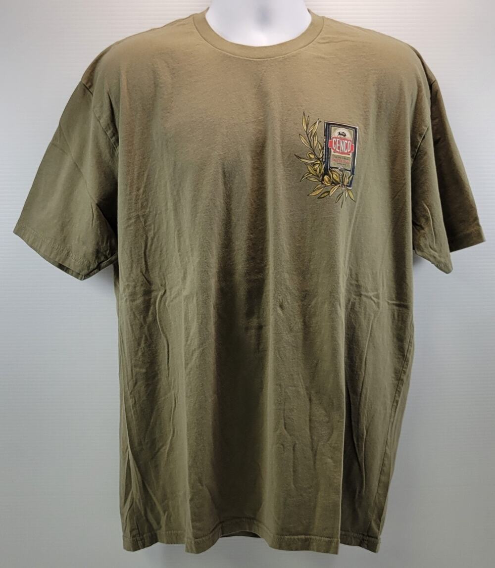 B) Contenders Men The Godfather Cenco Olive Oil Company T-Shirt Green XXL